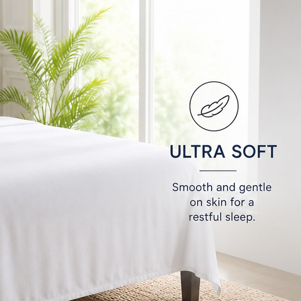 Premium White Flat Bed Sheet view 4
