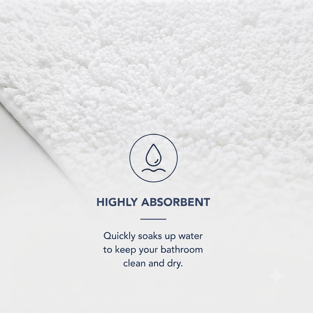 Pure Step Cotton White Bath Mat view 2