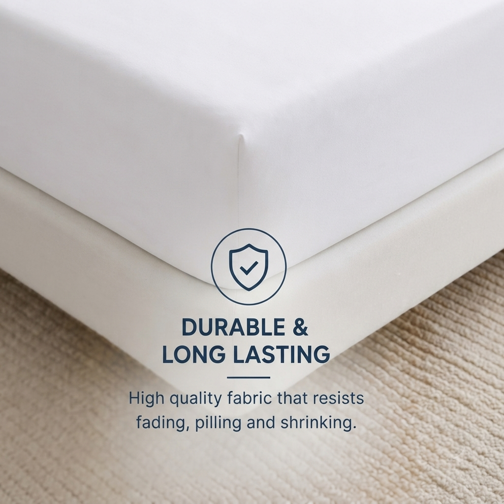 Premium White Fitted Bed Sheet view 4
